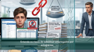 Entenda os riscos de substituir empregados por estagiários e como evitar autuações trabalhistas e reconhecimento de vínculo de emprego.